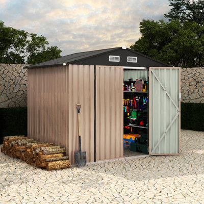 12x10 FT Heavy Duty PVC Floor – Moisture Resistant, Lockable Base for Shed (Only Floor,Shed not Included)