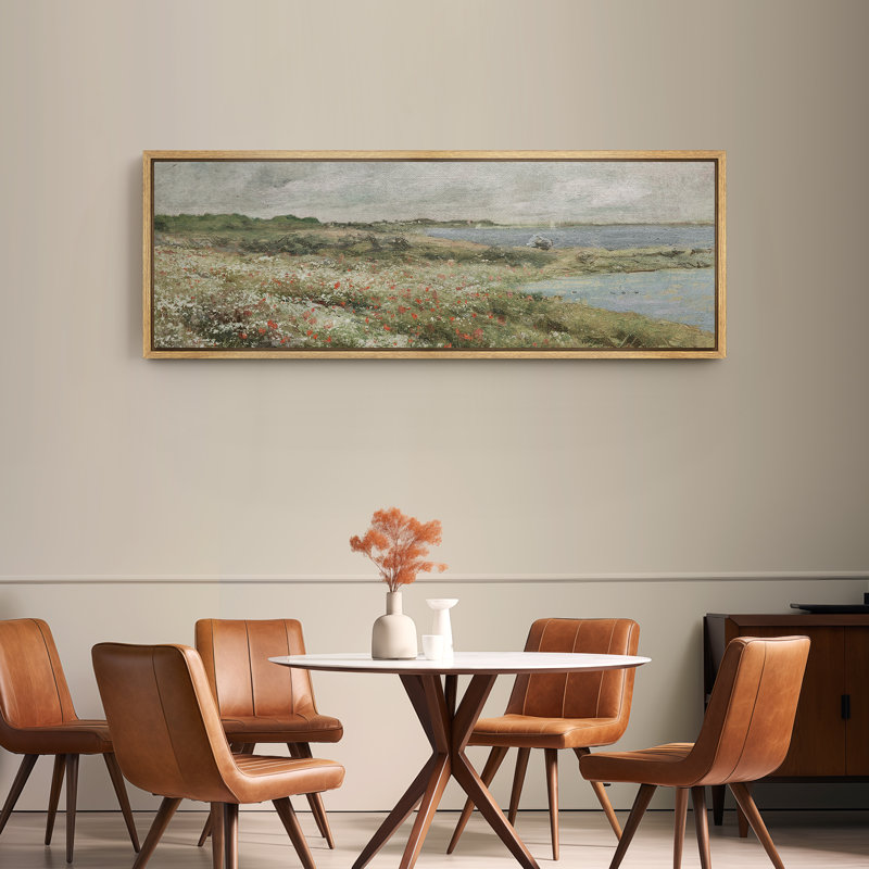 Reproduction d'art sur toile surdimensionnée Wildflower, H 20 po x l 60 po, Naturel