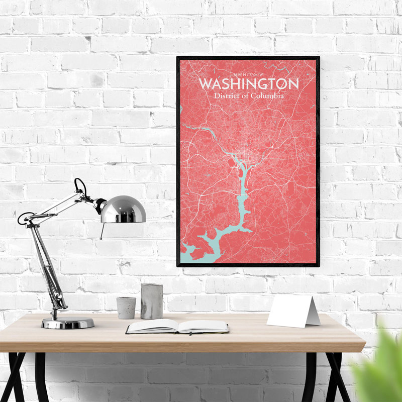 Washington - impression sur toile tendue, Rose / bleu bébé, 36" H x 24"W