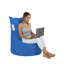 Fauteuil à billes de jardin imperméable Premium, bleu | Tissu 100% polyester, système de fermeture à glissière cachée | Dimensions: 37,4 po x 15,7 po | Rembourré de mousse de polystyrène 100% perle originale | Parfait pour la détente et le confort en plein air-1220723960