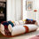Canapé rembourré incurvé surdimensionné de 102 po de largeur moderne, 4 canapés modulaires désossés en forme de nuage, canapé-lit moelleux en chenille avec coussins de style bohémien pour le salon