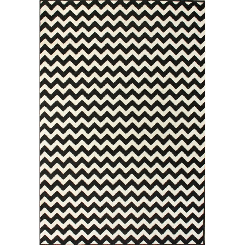 Tapis ivoire / noir Cunningham, Rectangle 2 pi 8 po x 4 pi 11 po