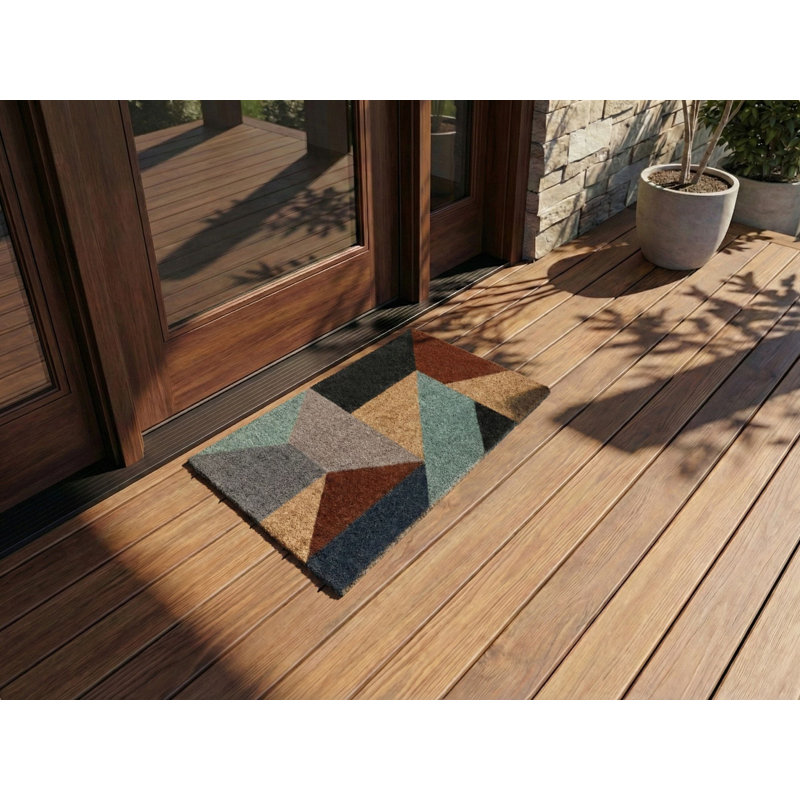 Non-Slip Geometric Indoor Doormat, 45cm W x 75cm L