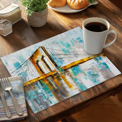 Brooklyn Bridge Polyester Orlane Set of 4 - Home Decor