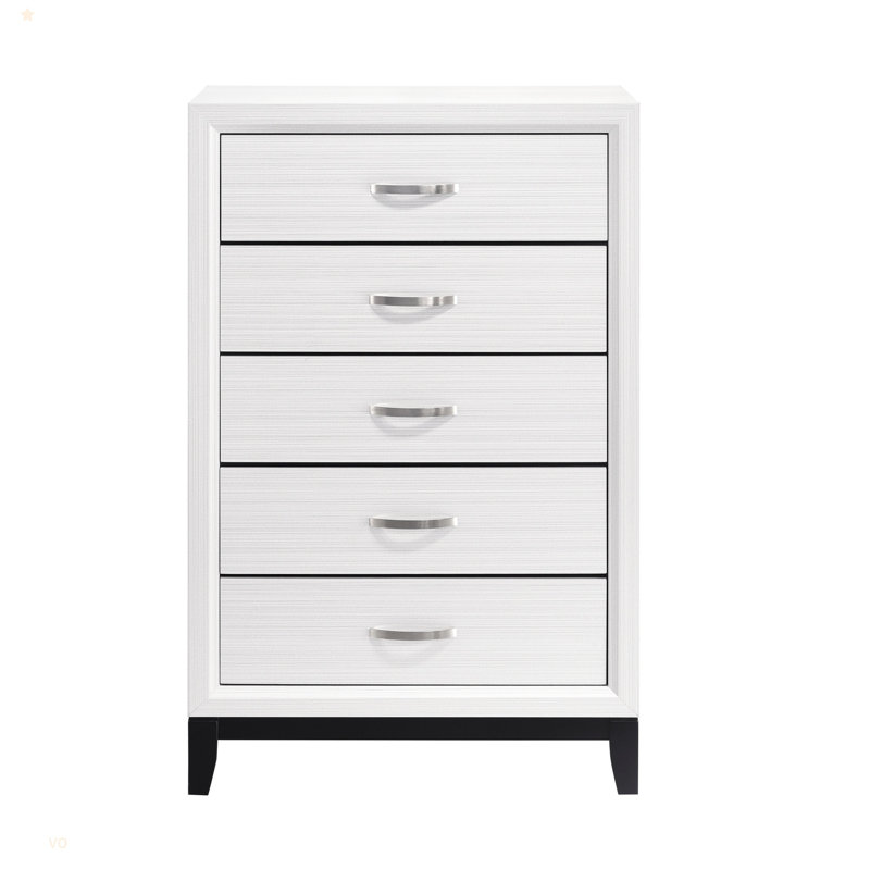 Commode en bois massif 1 chambre, Blanc