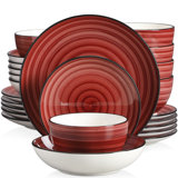 Whittier 24 Piece Stoneware Dinnerware Set - Service for 6