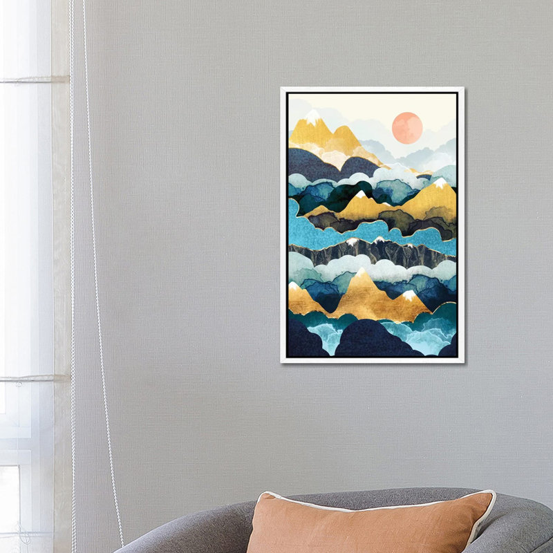 Cloud Peaks - Print on Canvas, White Framed, 152.5 cm H x 101.5 cm W