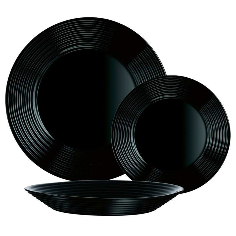 Harena Piece Dinnerware Set - Service for 6, Black