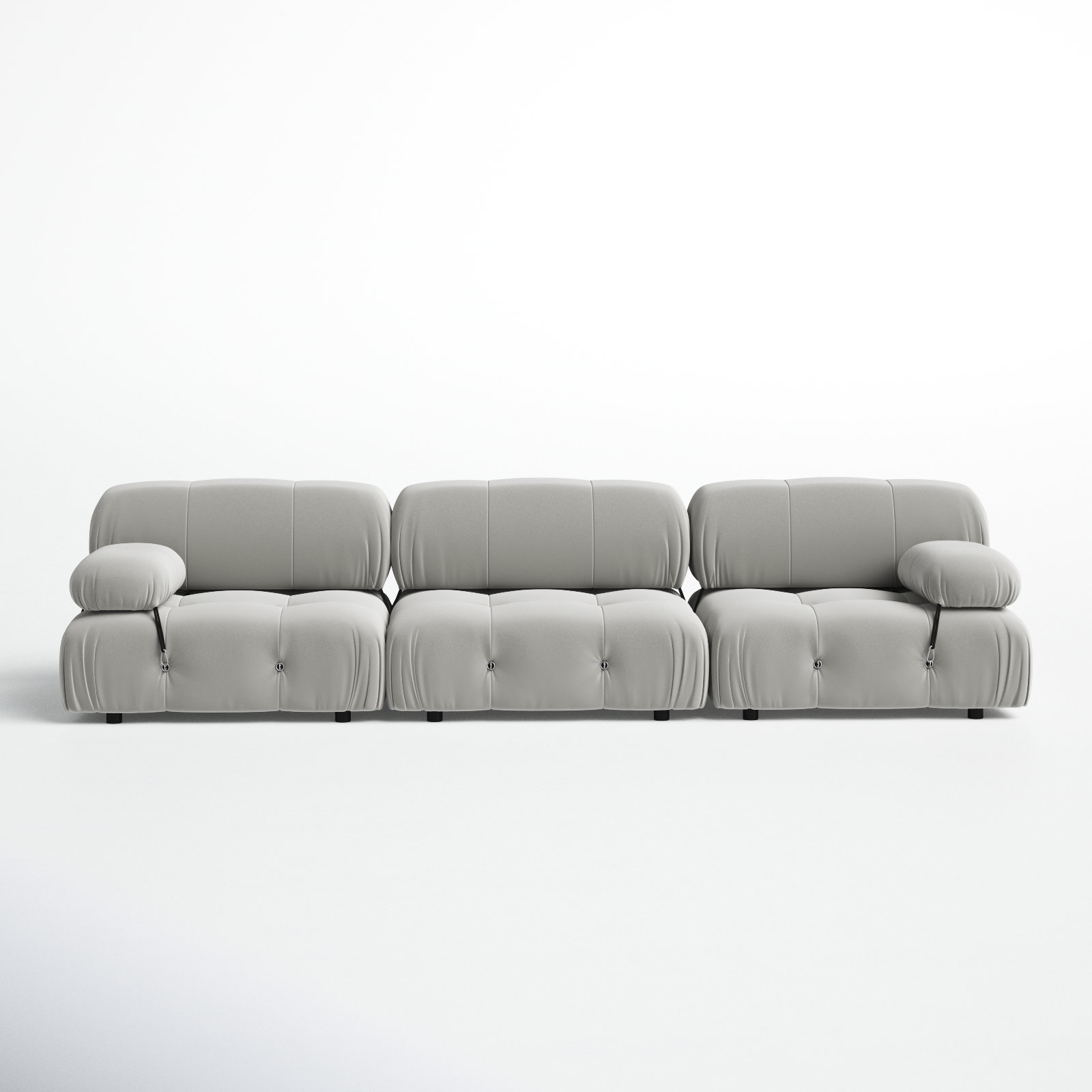 Mio 108'' Upholstered Sofa, Light Gray