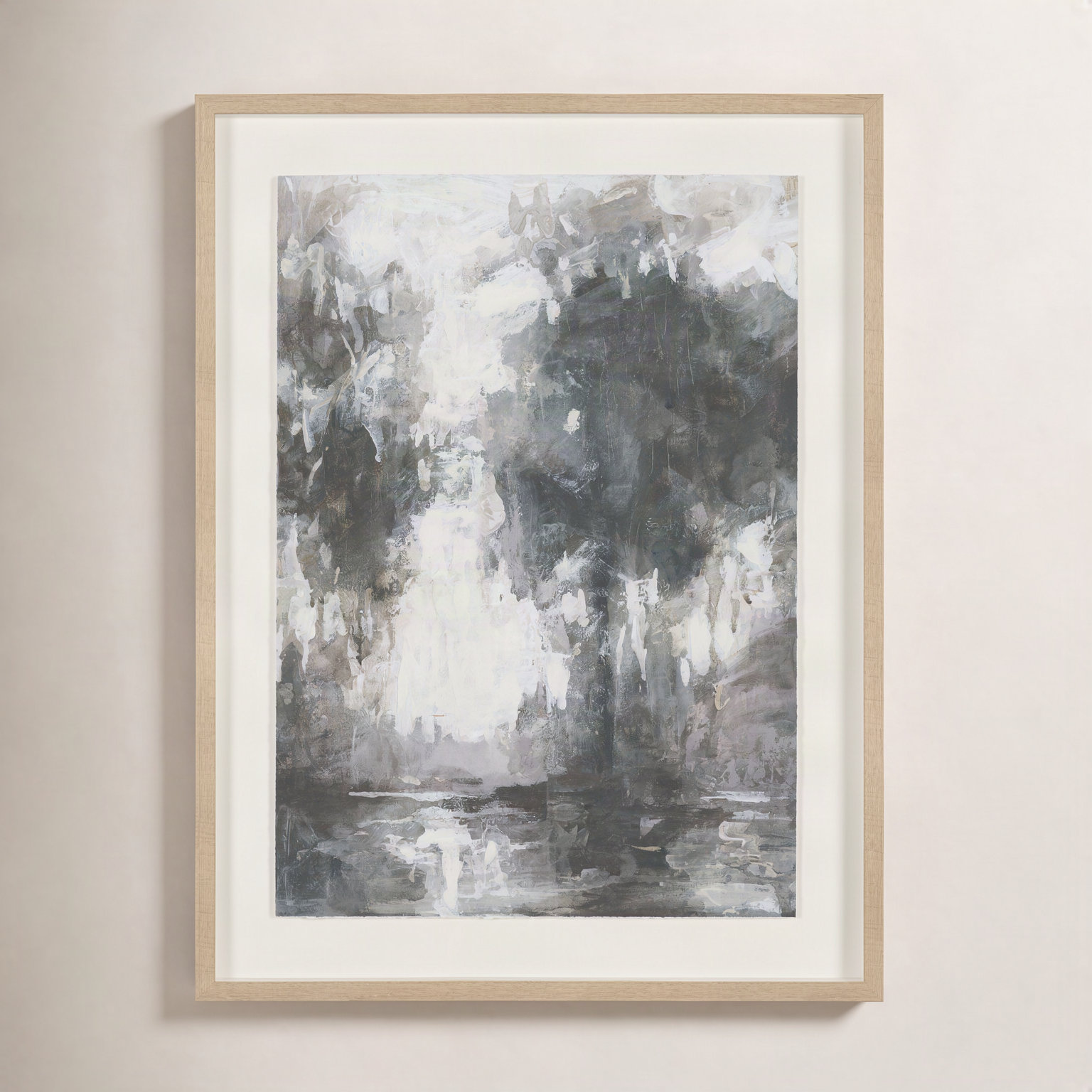 Forest Whispers I Hand-Embellished Painting, Framed Print with Mat Forest Whispers III