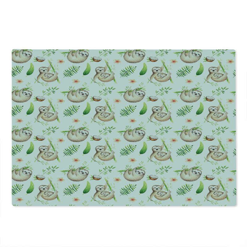 Planche à découper Ambesonne paresseuse grande taille mère et fleurs brun pâle / vert