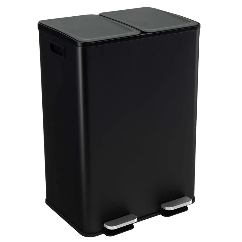 Poubelle à pédale 16 gallons, Noir