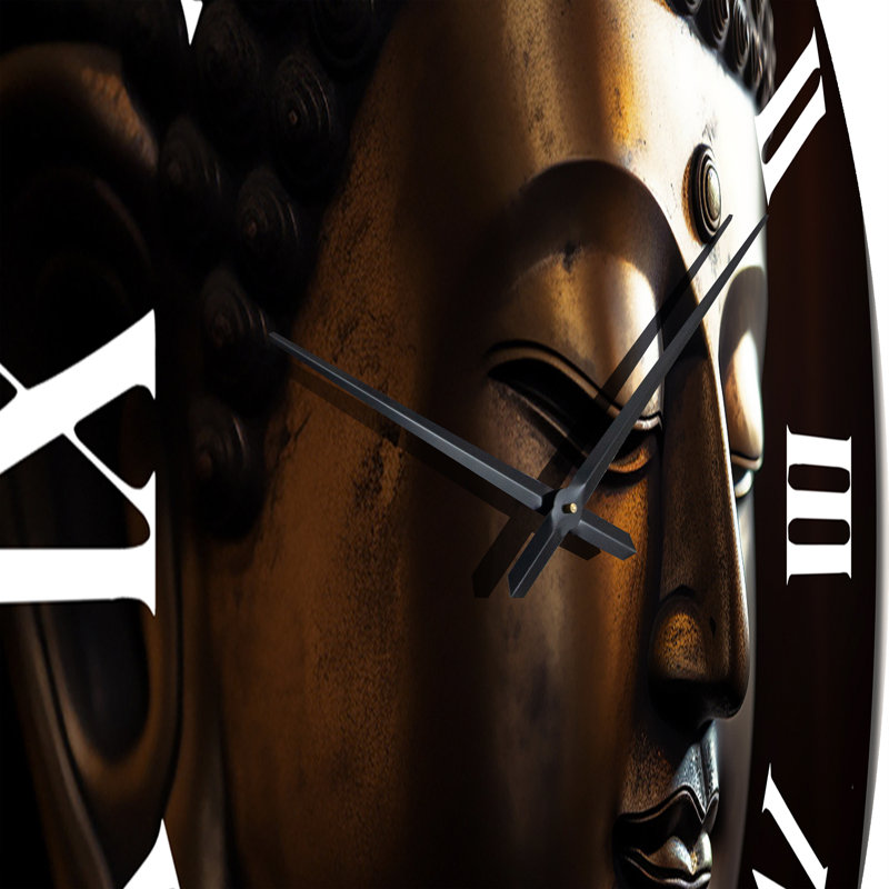 Horloge murale en métal Golden Buddha, Grand