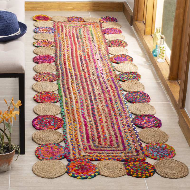 Tapis rouge tissé à la main Herzig, Tapis de couloir 2 pi 3 po x 14 pi