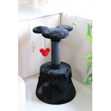 Disney Cat Tree With Cubby, Sisal Rope Scratching Post, Mickey Mouse Platform, And Swatting Toy – Dark Grey And Red