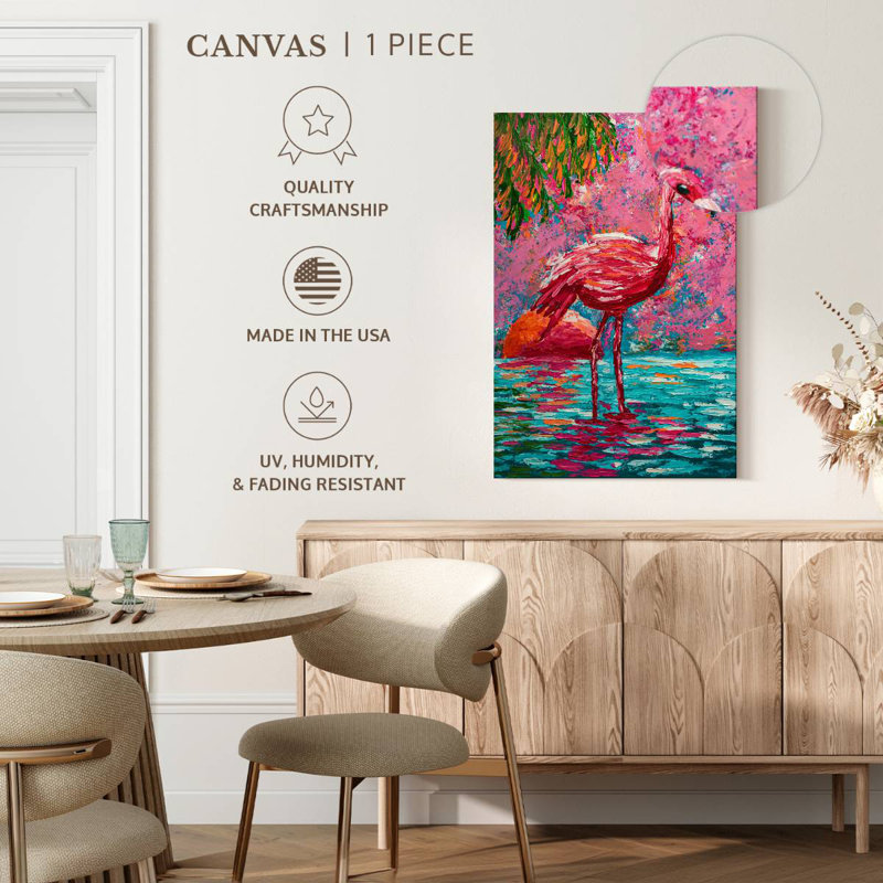 Brampt Abstract Flamingo, 30" H x 20" W