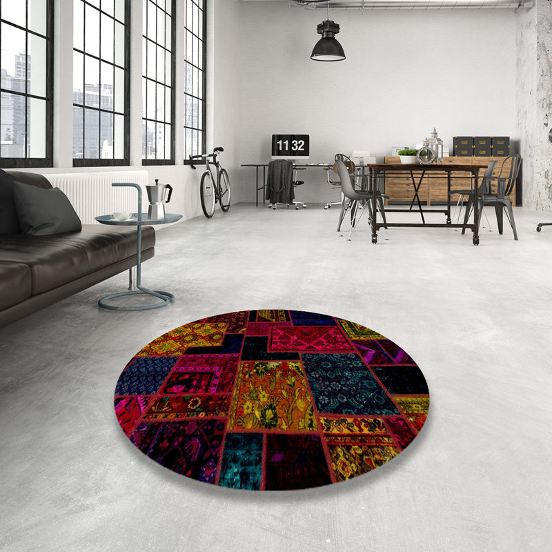 Tapis abstrait abstrait moderne, Rond 3 pi