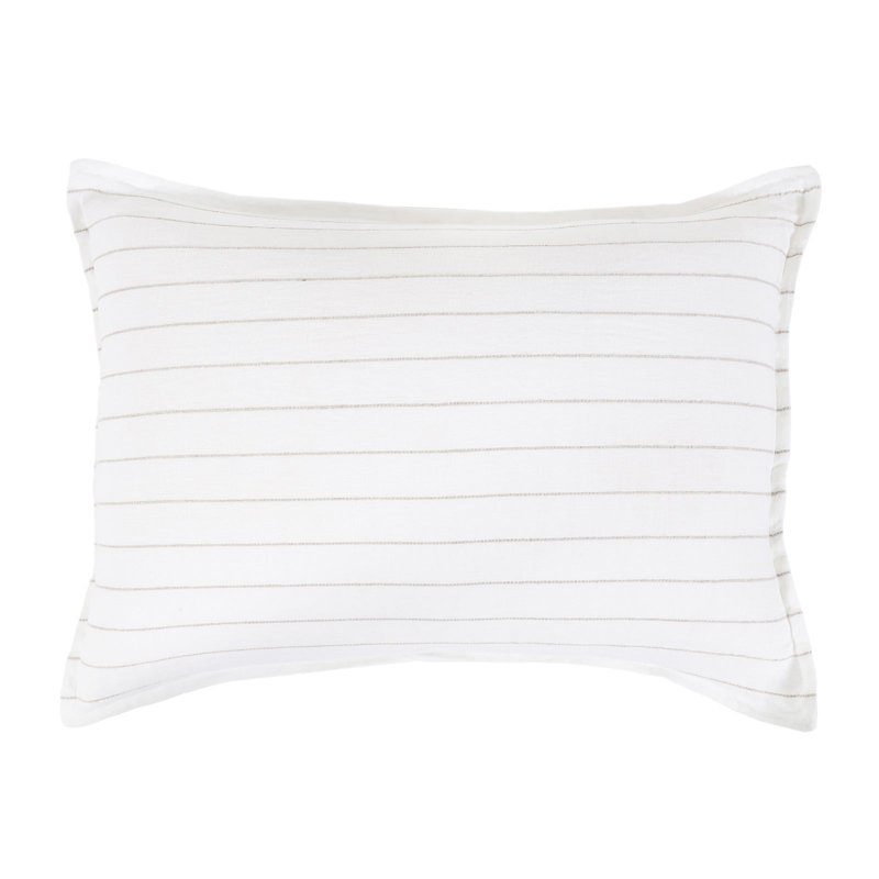 Blake Linen Shams, Standard, White/Natural
