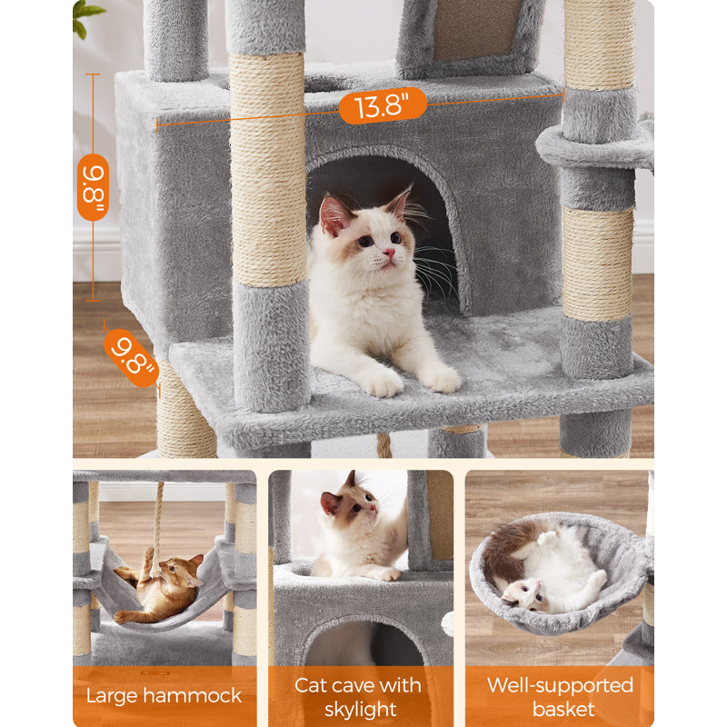 165cm H Cat Tree, Light Grey