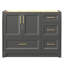 Base de meuble-lavabo simple 42 po en bois massif gris autoportant