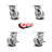 4-Piece Semi Steel Caster Set