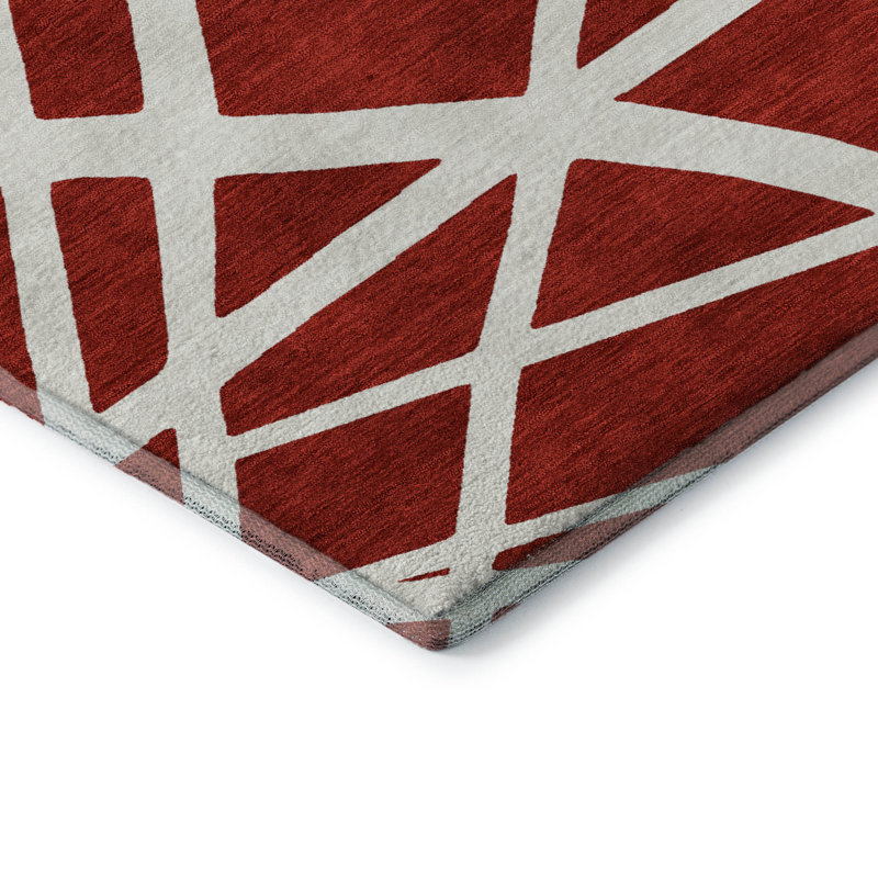 Premium Machine Washable Cossette AMF1040 Geometric Rug, Rectangle 1 pi 8 po x 2 pi 6 po