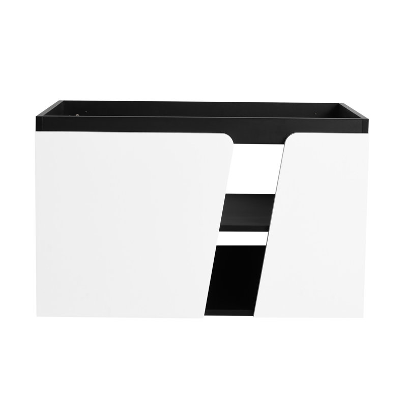 Meuble-lavabo 32 po, fixation murale, mécanisme de fermeture en douceur, impression moderne, meuble-lavabo blanc et noir 32 po, choix, +
