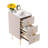 Modern 3-Drawer Nightstand with Rock Slab Top & Faux Leather - Luxury Gold Accent Chest with Steel Frame, Sturdy Bedside Storage Table for Bedroom & Living Room