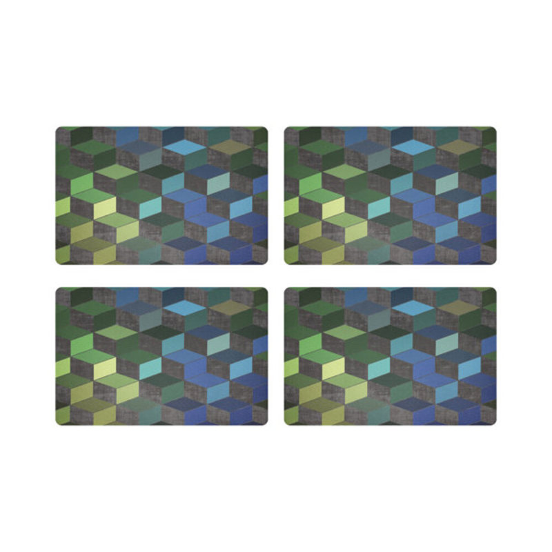 Steps Spring Pebble 17.5" Vinyl Placemat, Blue/Green