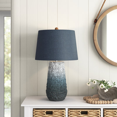 Lampe de table 27 po bleu / blanc Longoria