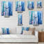 Horloge murale gratte-ciel, paysage urbain, style abstrait-1691823774