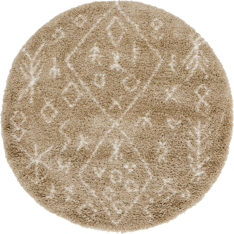 Tapis Jonnye Southwestern, Rond 8 pi, Gris