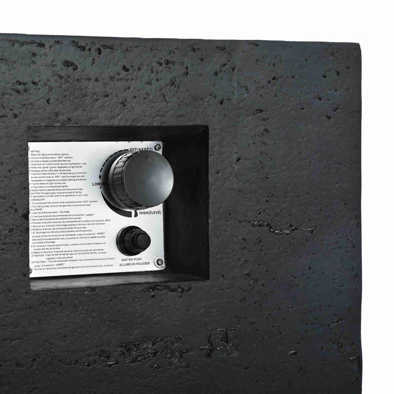 Square Outdoor Fire Pit, Black