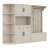 Multifunctional Left-Right Combination Hall Cabinet (Can Be Used Separately) With Storage And 4 Hooks, Storage Cabinet/ Hall Tree 2 In 1 For Living Room, Kitchen And Hallway-1492761192
