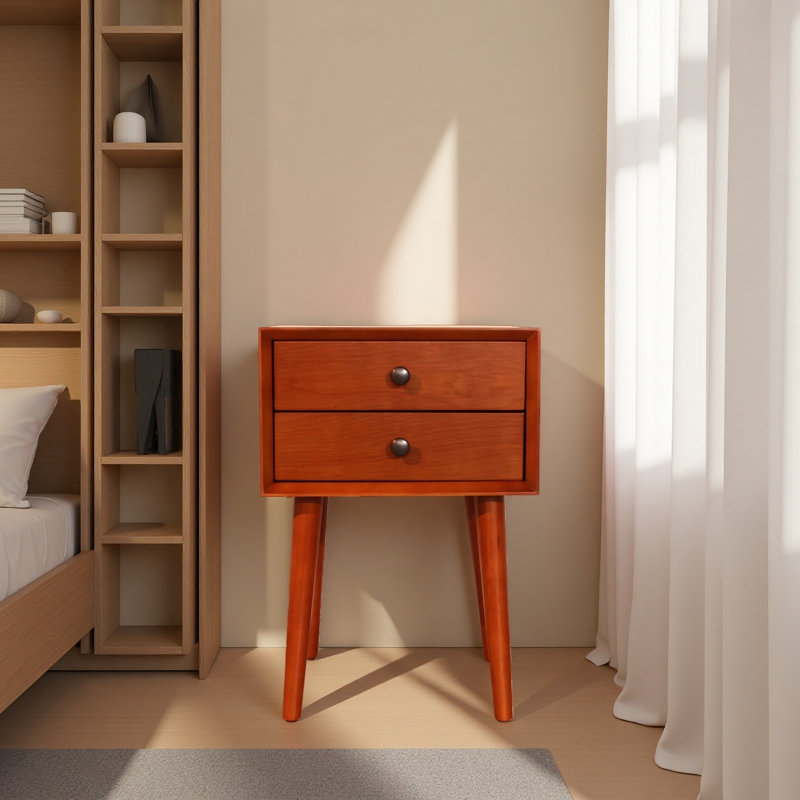 Table de chevet avec 2 tiroirs, petite table d'appoint avec rangement