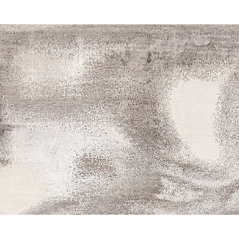 Hand Knotted Abstract Area Rug in Sand/Beige/Gray, Rectangle 9' x 12'