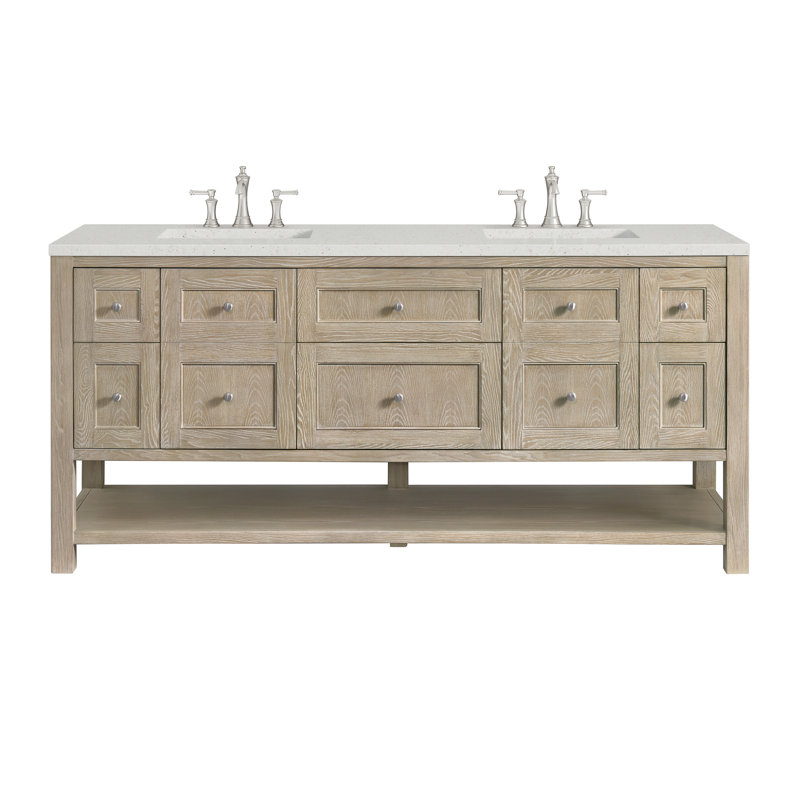 Breckenridge 72'' W Double Vanity, Whitewashed Oak, Lime Delight, 8" Widespread