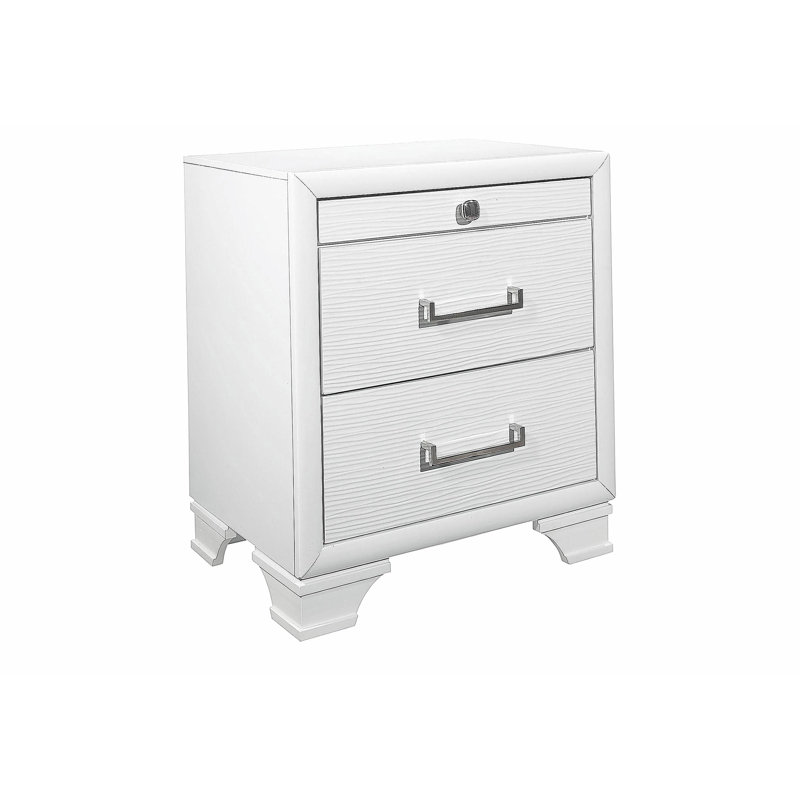 Table de chevet civique blanche , Blanc
