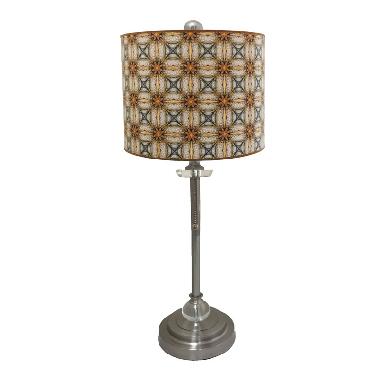 Beyers Crystal Buffet Lamp, Nickle