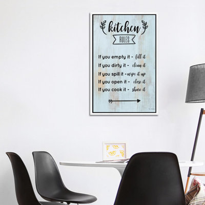 Kitchen Rules - Print on Canvas