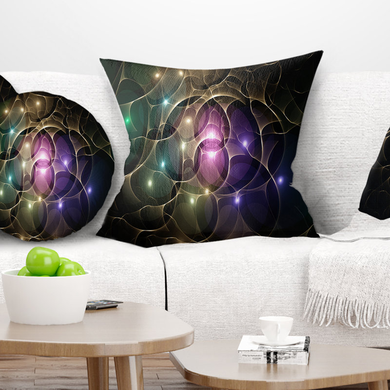 Oreiller abstrait abstrait, 16 po x 16 po, Coussin décoratif