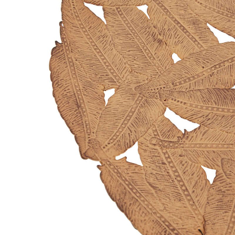Rossi Spice Feather Textured Iron 3-Piece Wall Decor Set
