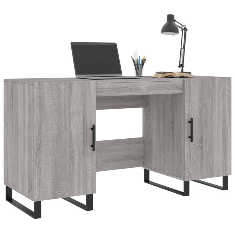 Amear Metal Base Computer Desk, Grey Sonoma