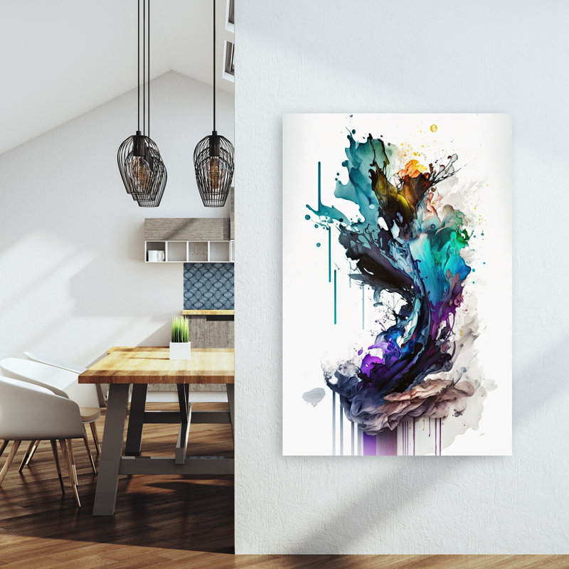 Dynamic Color Burst Abstract Colorful Ethereal Wall Art Print by Mauro - Wrapped Canvas Print, 152.4cm H x 101.6cm W