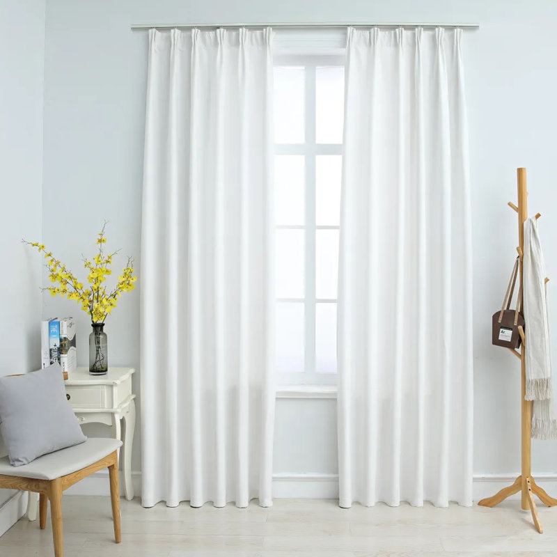 Kamrada Blackout Curtain Pair, 140 W x 245 D cm, White