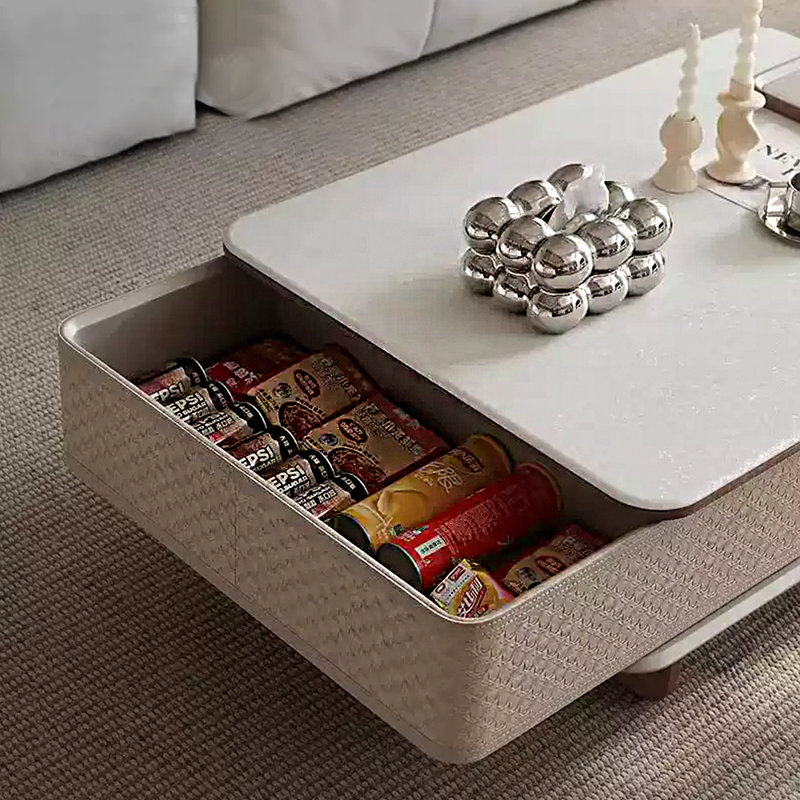 Microcrystalline stone rotating coffee table