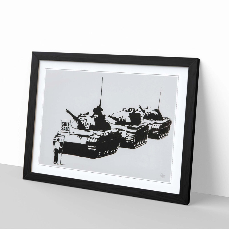 Golf Sale Graffiti by Banksy Framed - Framed Print, Black