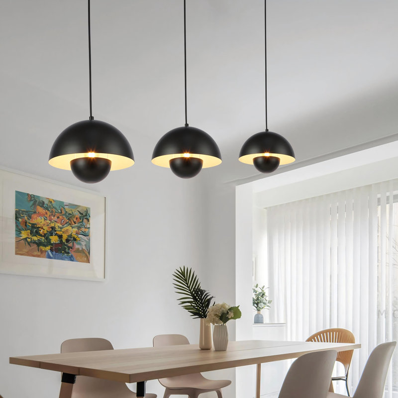 Modern Pendant Light Fixtures, Kitchen Light Fixtures Ceiling Hanging, Globe Pendant Light For Bedroom, Matte Black