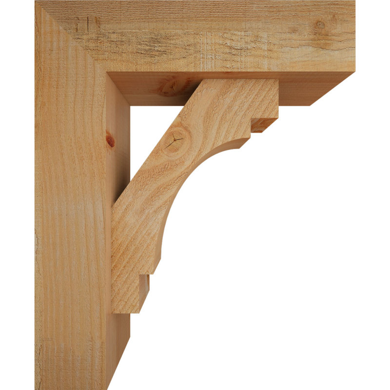 Merced Block Offset Brace Bracket, 22 x 18, 6"W Douglas Fir (Rough Sawn)