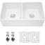 Évier encastré en céramique blanche - 18 po x 10 po x 33 po, 93 lb, paroi solide, et lavabo d'apparence profonde d'apparence propre: P 33,03 po x l 18,5 po, H 10,03 po, approuvé